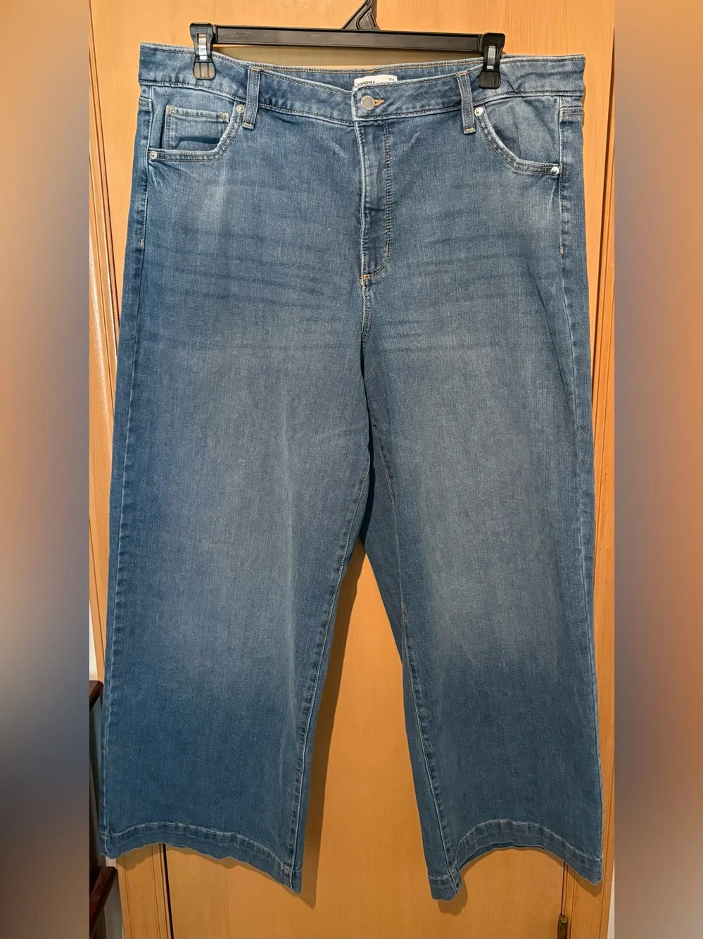 Plus Size Sonoma Goods For Life® High Rise Wide-Leg Jeans Size 18W